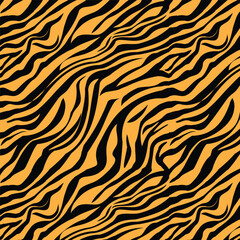 Sunshine Stripes Yellow & Black Zebra Seamless Vector Pattern
