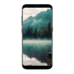 Smartphone isolated on transparent background, Generative AI