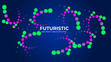 Futuristic abstract background. Glowing Blue design.Spiral Dot Geometric Background.Future technology concept. Suit for poster, banner, cover