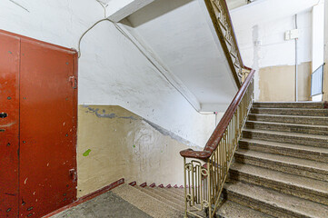 interior apartment room staircase, steps