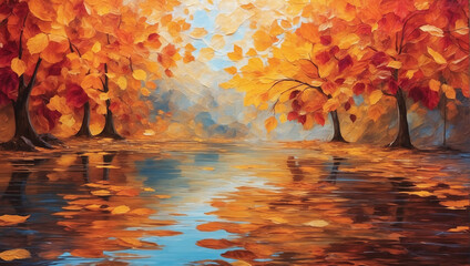 Abstract backdrop reflecting the vibrant and artistic beauty of the autumn season.