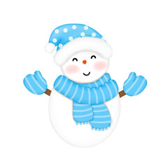 Snowman with scarf and Christmas hat