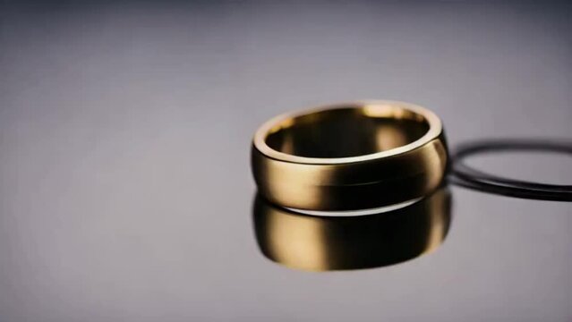 Abstract Pulsing Golden Ring motion graphic element. perfect for background or logo placement. Particle flowing with motion creating a plasma, portal effect or beating heart pulse. 3D render, 4K loop