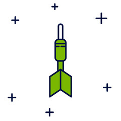 Filled outline Dart arrow icon isolated on white background. Vector