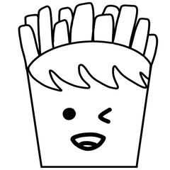 french fries cartoon lines