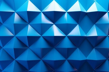 3D tiles form a glossy wall with a blue, diamond-shaped background made of futuristic blocks. Generative AI