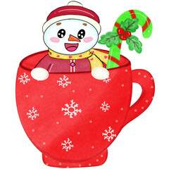 snowman in red cup