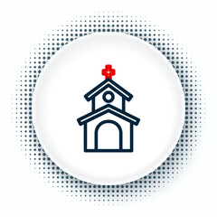 Line Church building icon isolated on white background. Christian Church. Religion of church. Colorful outline concept. Vector