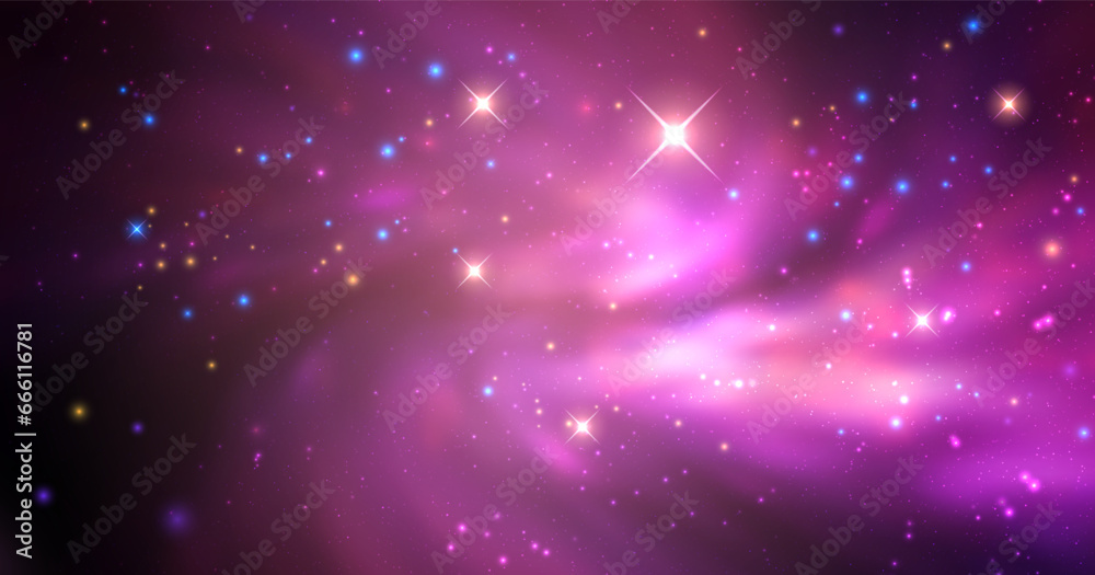 Canvas Prints space vector background with realistic nebula and shining stars. magic colorful galaxy with stardust