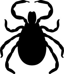 Insect tick silhouette.Tick parasite. Mite. Tick isolated on white background. Design element