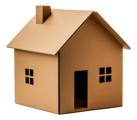 Cardboard box shaped house.