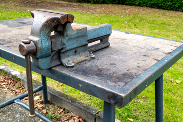 large vice on a table