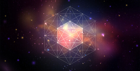 Mystical sacred geometry vector symbol. Spirituality, harmony - obrazy, fototapety, plakaty
