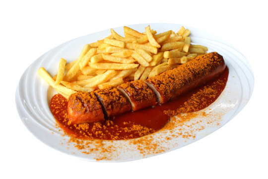 Currywurst : Berlin snack food / transparent background