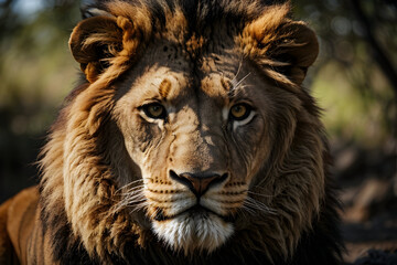 Portrait of a lion face