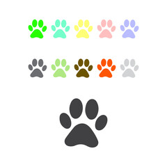 Fototapeta premium Cute colorful paw. animals footprints.