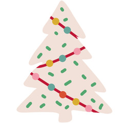 Christmas decoration collection colorful vector illustration.