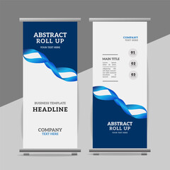 modern business roll up banner design display standee with creative ribbon