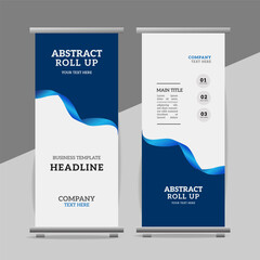  modern business roll up banner design display standee with creative ribbon
