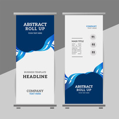  modern business roll up banner design display standee with creative ribbon