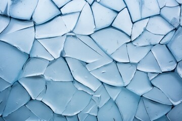Fragmented Crack ice surface. Frost snow crystal. Generate Ai