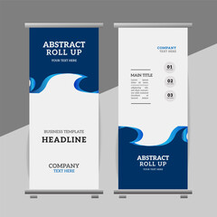  modern business roll up banner design display standee with creative ribbon