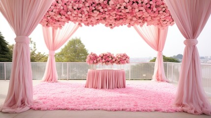 Pink Petal Wedding Backdrop
