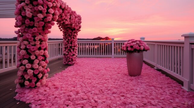 Pink Dreamscape Wedding Scene
