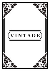 Vintage background design, vector, illustration. Vintage frame illustration design with floral concept.