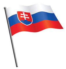 slovakia flag flying on flagpole