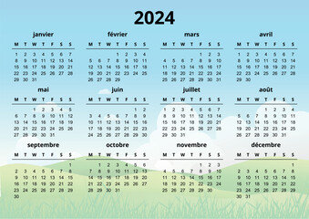 Year calendar for 2024