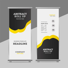 modern great abstract roll up  banner design with creative shapes