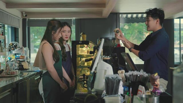 An upset customer about the quality of service and the coffee provided