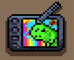 Pixel art graphics tablet, editable vector, 8-bit pixelated vector,Pixel art designer tool.