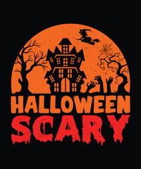 Halloween scary t-shirt design