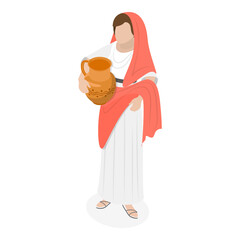 3D Isometric Flat  Set of Roman People. Item 3