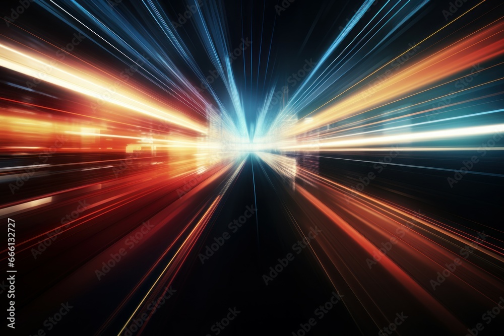 Poster streamlined digital data flow motion. computer information. generate ai