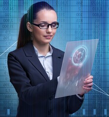 Businesswoman in stock exchange trading concept