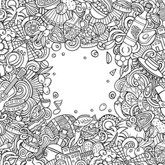Obraz premium Spain cartoon vector doodles frame