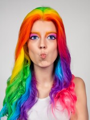 Obraz premium a rainbow coloured face