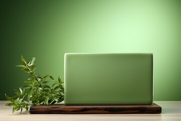 a flat wall mockup with flowers on the side