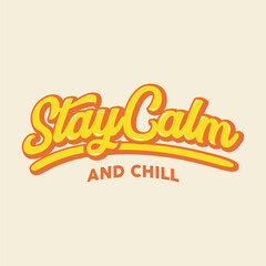 Naklejka premium vector stay calm typography text editable design