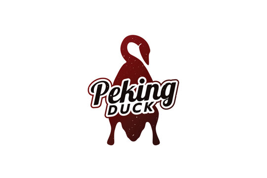 Peking duck logo, with traditional Beijing duck dishes for food and beverage businesses, restaurants, etc.