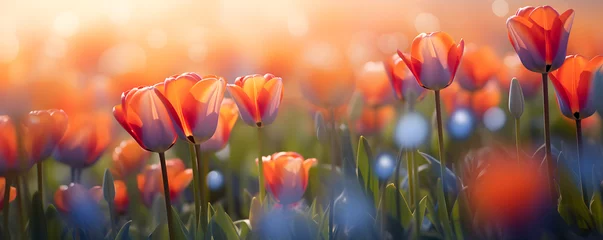  close up of a field of colorful tulips © fraudiana