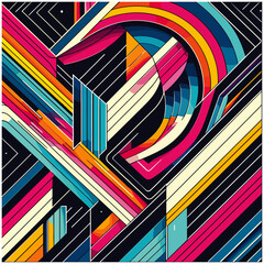 Bauhaus style art Vector Pattern. Simple Composition With Geometric shapes combination neo geo post. Colorful neo geometric Social media poster. Modern vector