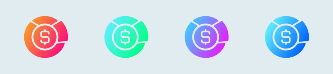 Budget solid icon in gradient colors. Finance signs vector illustration.