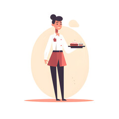 illustration of a Waitress