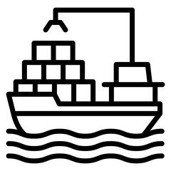 Obraz premium Cargo Ship Icon