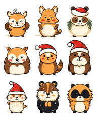 A set of strange, funny, super cute animals, aliens, characters