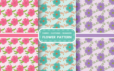 Set of vector seamless floral pattern design or abstract background. Pattern swatches included for illustrator user, pattern swatches included in file, for your convenient use.